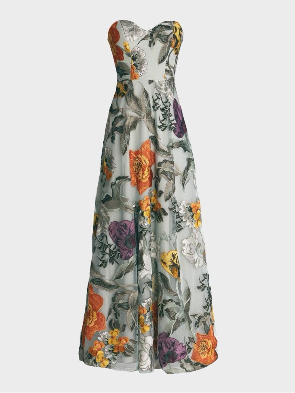 Dress the Population Black Label Connor Strapless Flo Embroidered Gown, XXS, NWT
